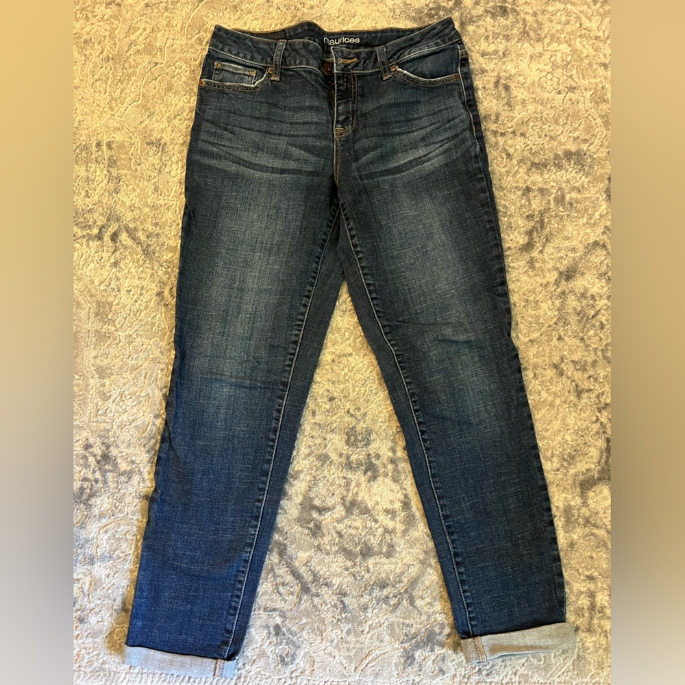 Maurices Blue Skinny Jeans with Moto Stitching
